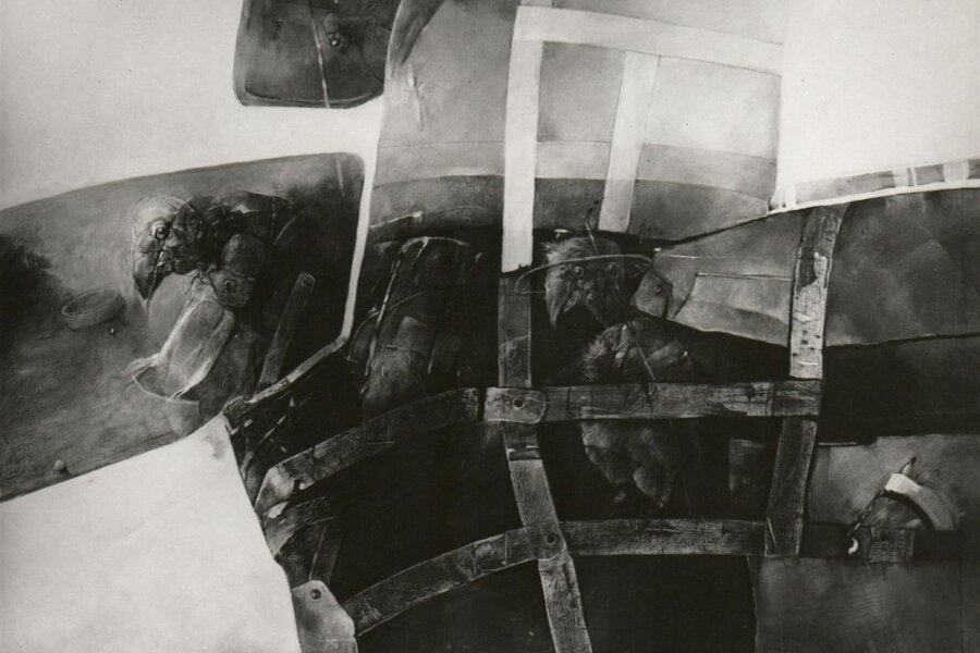 V. Baránková, Křídla, 1987, akryl, 110 x 135 cm. Foto: Michal Novák